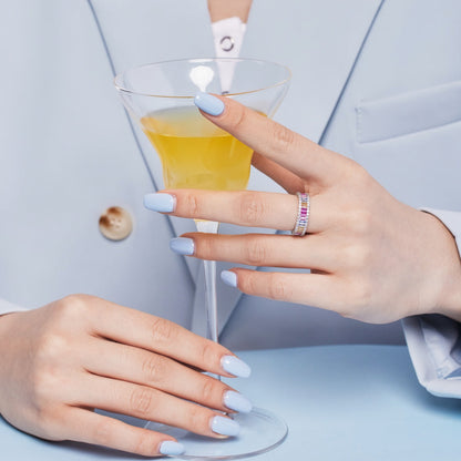 [Max Jewelry ]Dainty Kaleidoscopic Emerald Cut Daily Ring