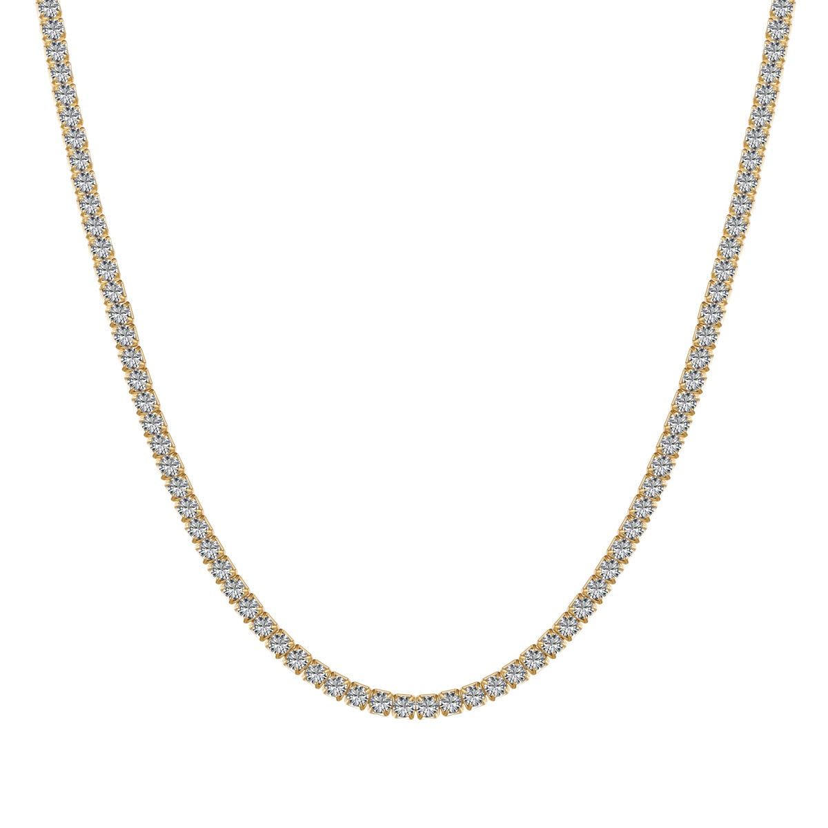 [Max Jewelry ]Delicate Round Shape Tennis Necklace
