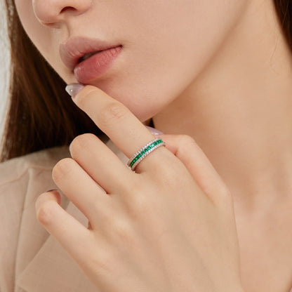 [Max Jewelry ]Delicate Colorful Round Cut Daily Ring