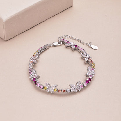 [Max Jewelry ]Ornate Colorful Butterfly Shape Round Cut Daily Bracelet