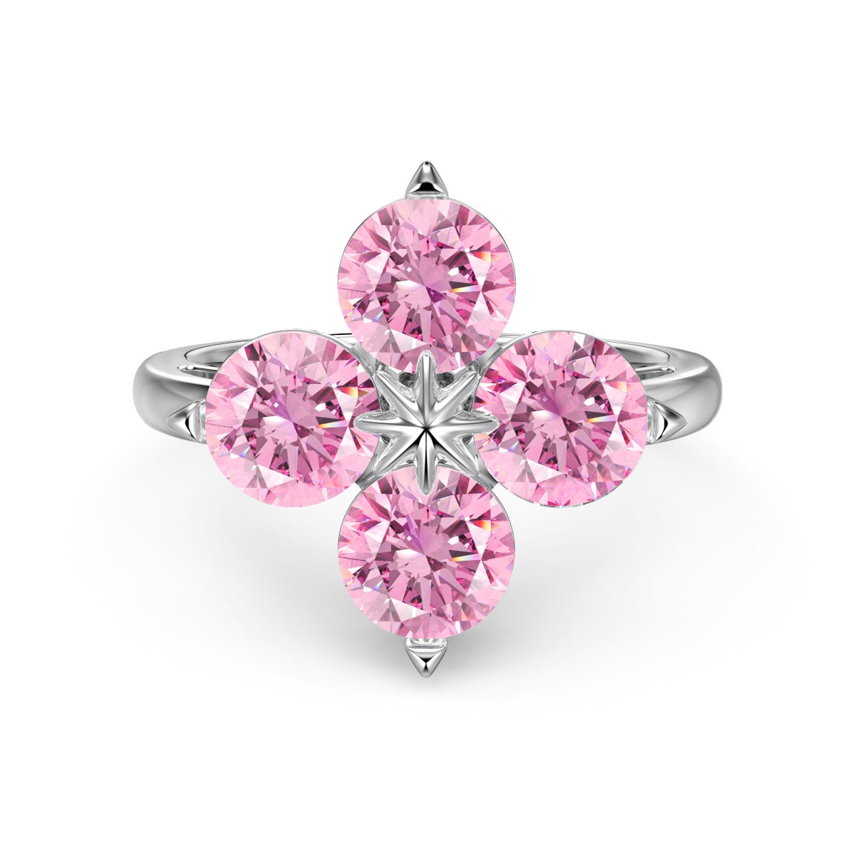 [Max Jewelry ]Four-Leaf Clover Eight-Pointed Star Ring