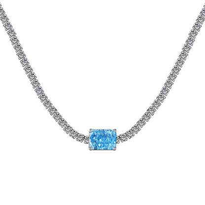 [Max Jewelry ]2.0 carat Ornate Emerald Cut Necklace