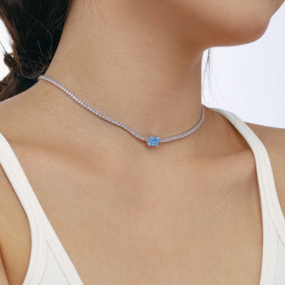 [Max Jewelry ]2.0 carat Ornate Emerald Cut Necklace