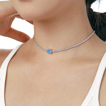 [Max Jewelry ]2.0 carat Ornate Emerald Cut Necklace