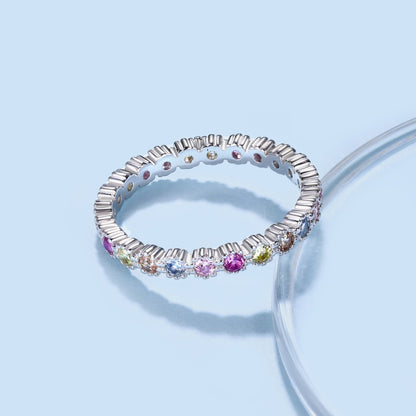 [Max Jewelry ]Exquisite Colorful Round Cut Party Ring