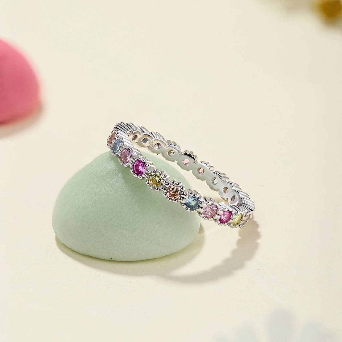 [Max Jewelry ]Exquisite Colorful Round Cut Party Ring