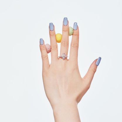 [Max Jewelry ]Luxurious Colorful Flower Shape Banquet Ring