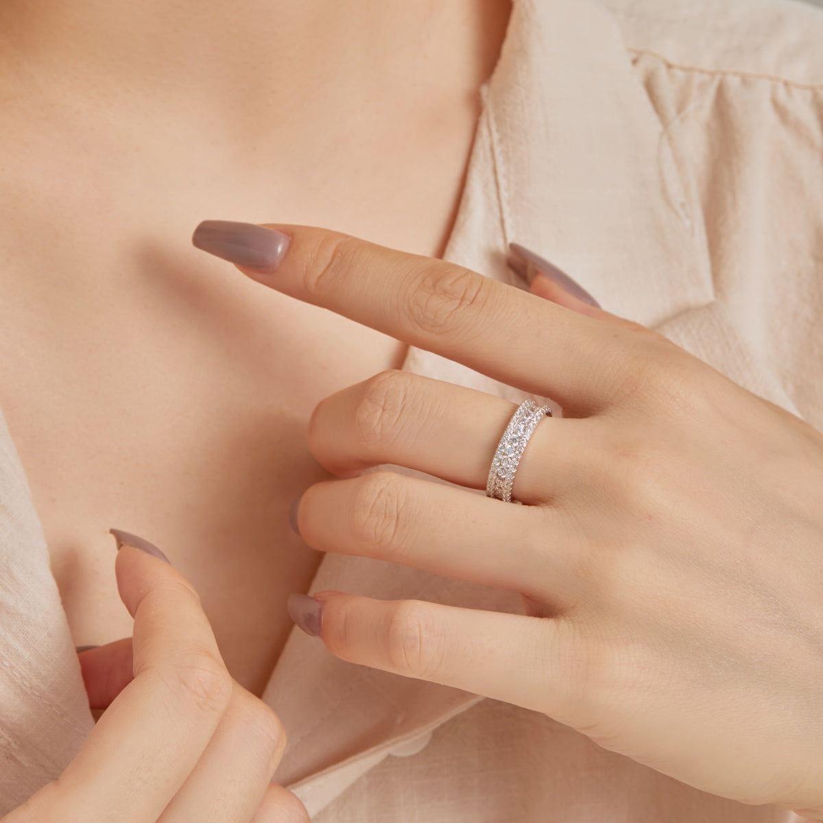 [Max Jewelry ]Delicate Colorful Round Cut Daily Ring