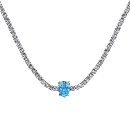 [Max Jewelry ]1.0 carat Unique Pear Cut Tennis Necklace