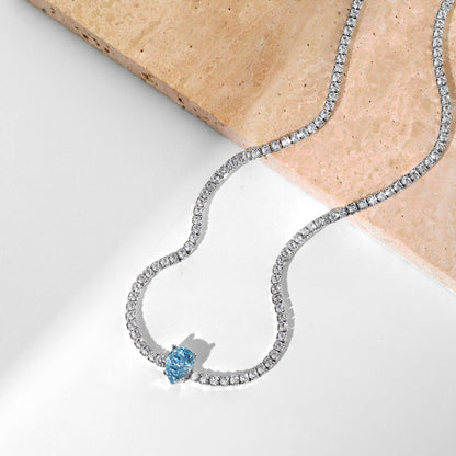 [Max Jewelry ]1.0 carat Unique Pear Cut Tennis Necklace
