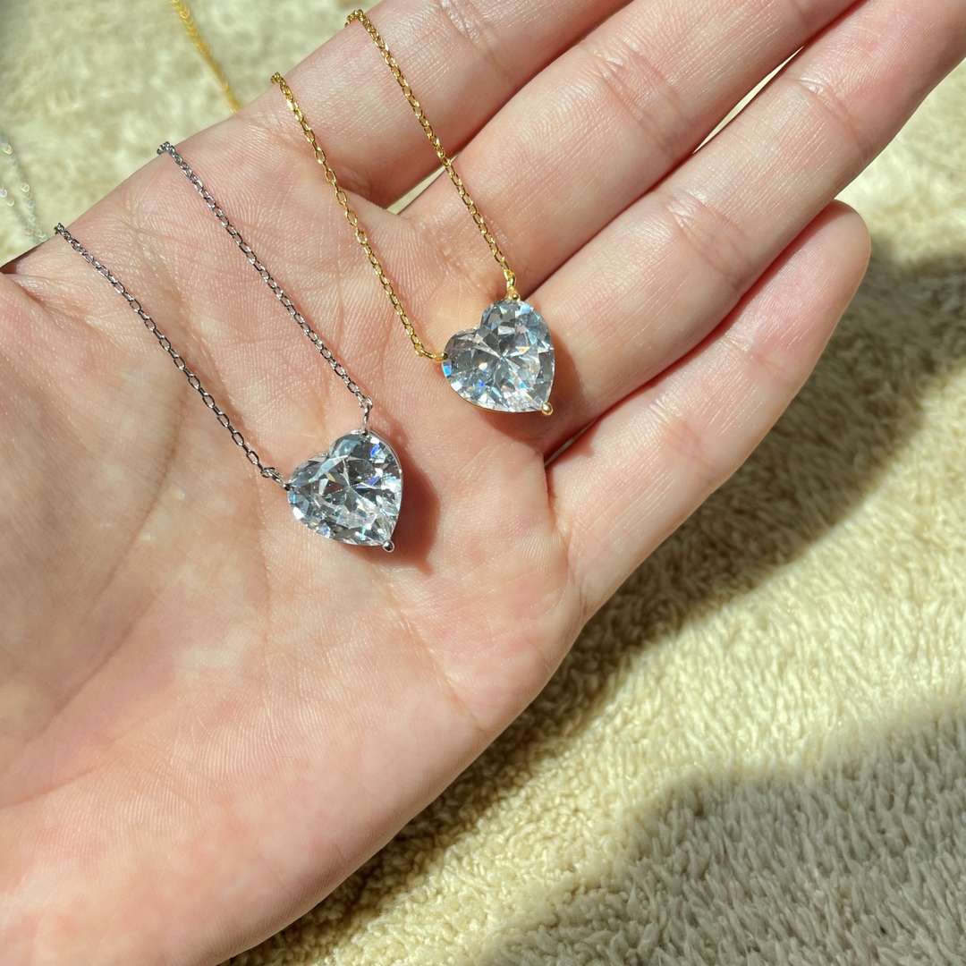 [Max Jewelry ]6.0 carat Radiant Heart Shape Necklace