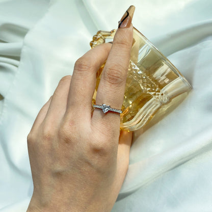 [Max Jewelry ]0.5 Carat CaratEternity Charming Heart Shape Lover Ring