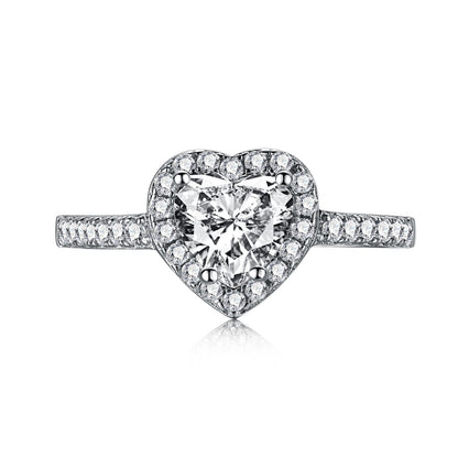 [Max Jewelry ]Eternity Splashy Romantic Heart Shape Lover Ring