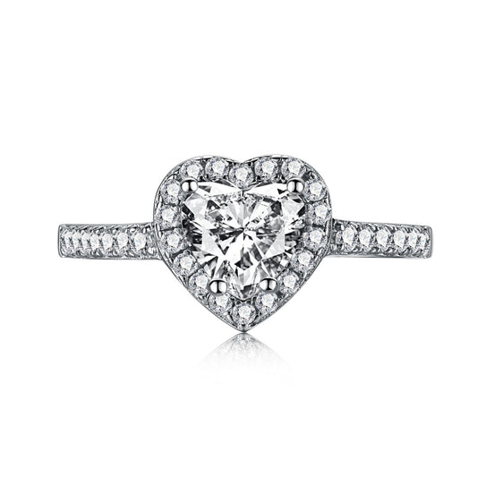 [Max Jewelry ]Eternity Splashy Romantic Heart Shape Lover Ring