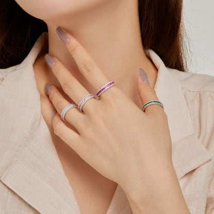 [Max Jewelry ]Delicate Colorful Round Cut Daily Ring