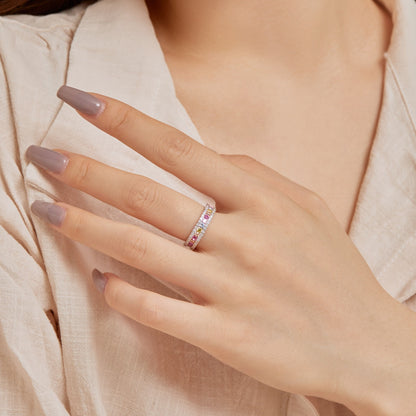 [Max Jewelry ]Delicate Colorful Round Cut Daily Ring