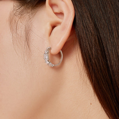 [Max Jewelry ]Dazzling Colorful Emerald Cut Daily Earrings