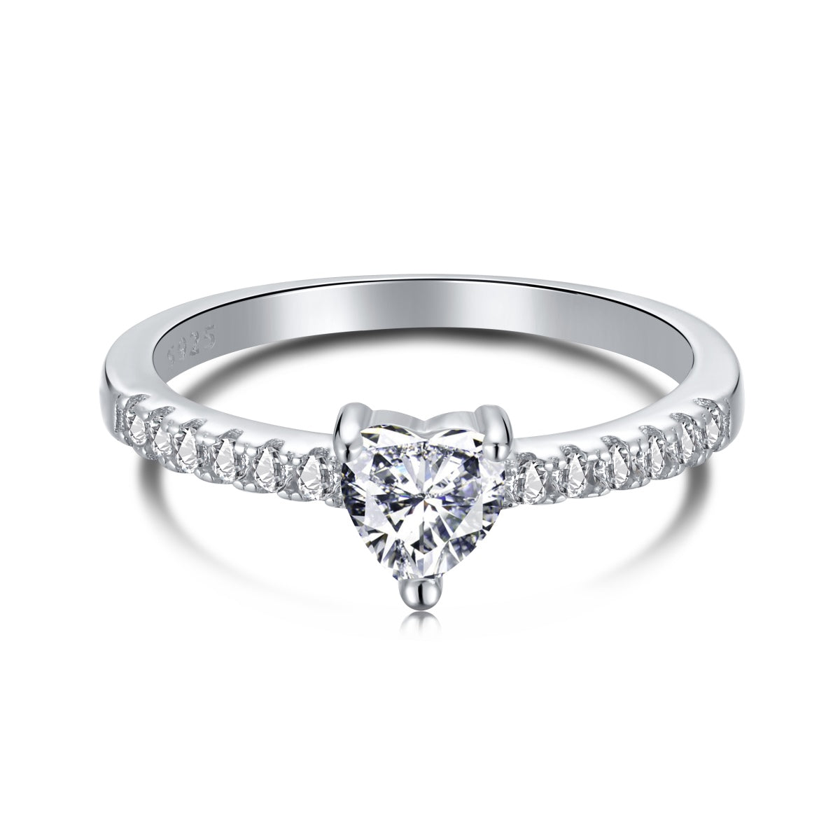 [Max Jewelry ]0.5 Carat CaratEternity Charming Heart Shape Lover Ring