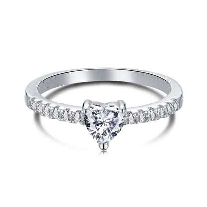 [Max Jewelry ]0.5 Carat CaratEternity Charming Heart Shape Lover Ring