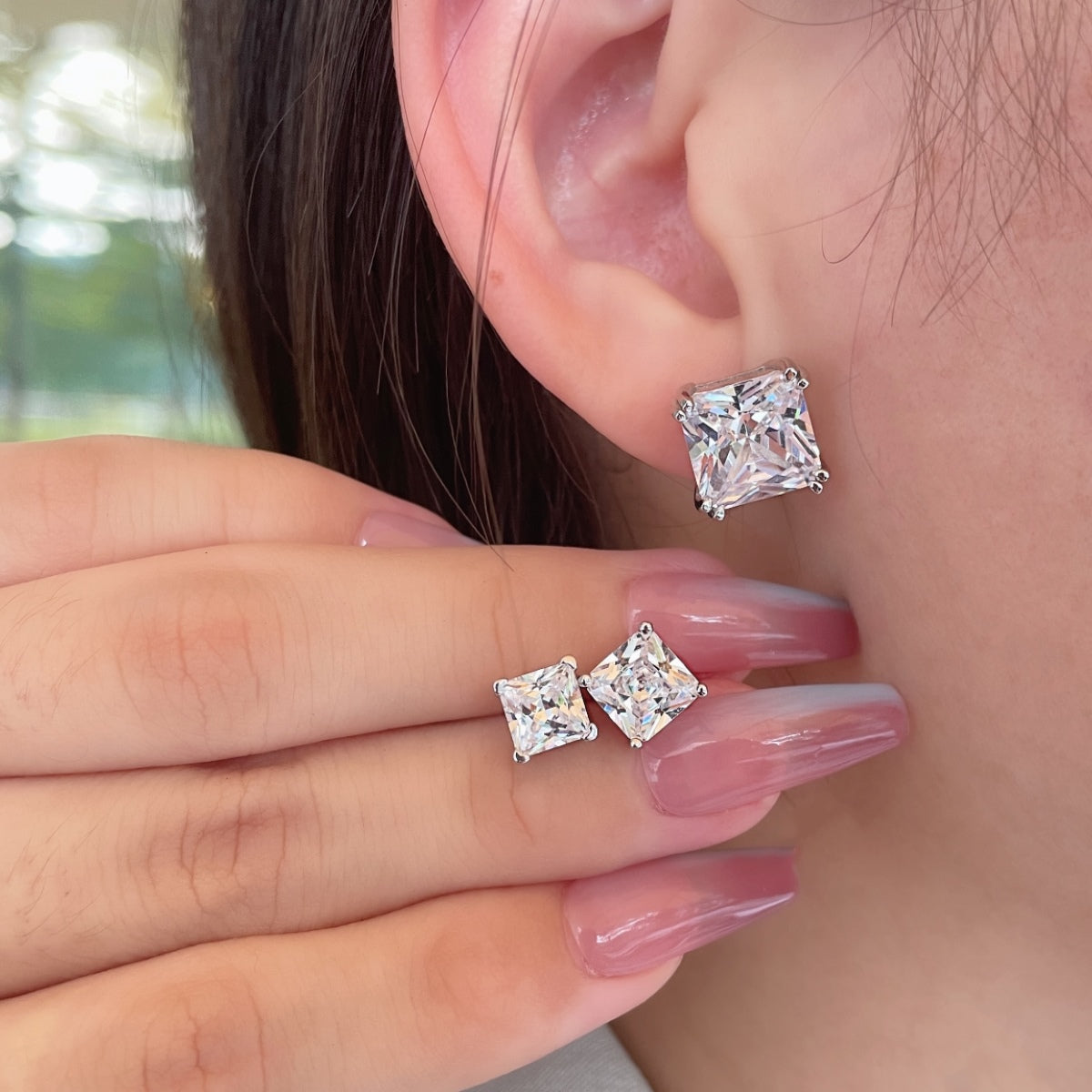 [Max Jewelry ]Delicate Square Shape Earrings