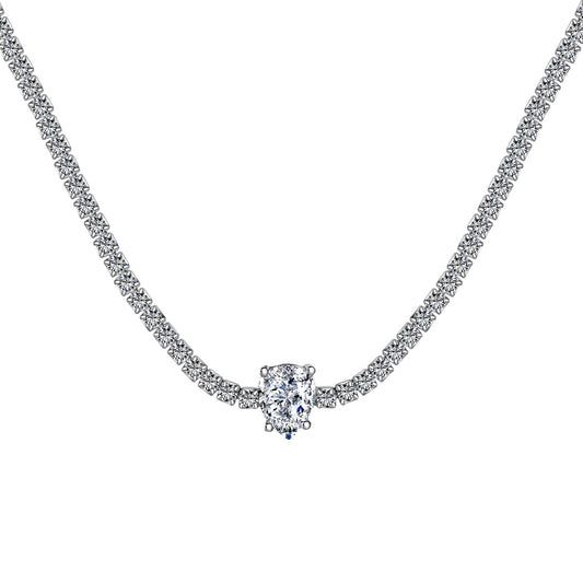 [Max Jewelry ]1.0 carat Unique Pear Cut Tennis Necklace