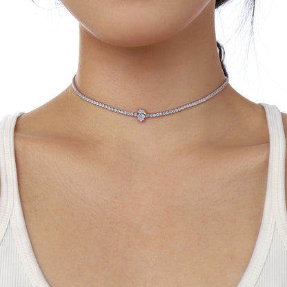 [Max Jewelry ]1.0 carat Unique Pear Cut Tennis Necklace