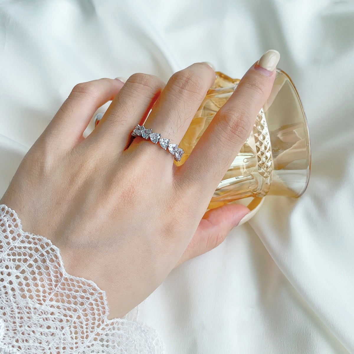 [Max Jewelry ]0.25 Carat Radiant Romance Heart Cut Lover Ring