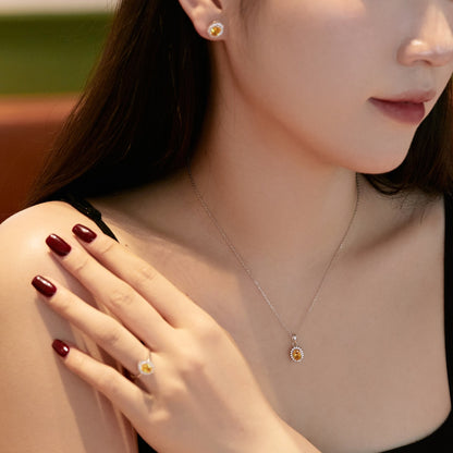 [Max Jewelry ]Delicate Radiant Oval Cut Daily Earrings
