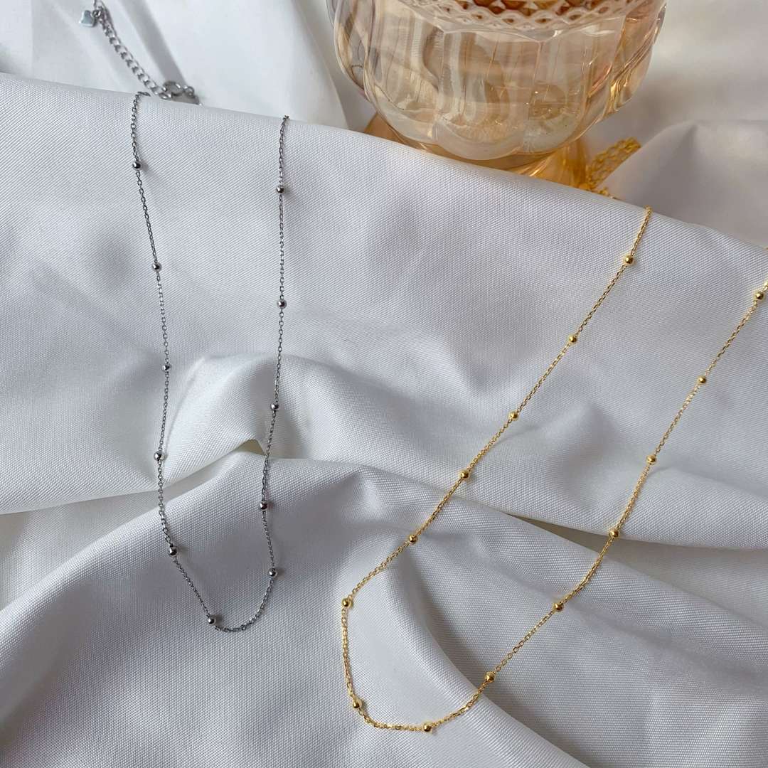 [Max Jewelry ]Small Bead Clavicle Chain Simple Necklace