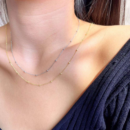 [Max Jewelry ]Small Bead Clavicle Chain Simple Necklace
