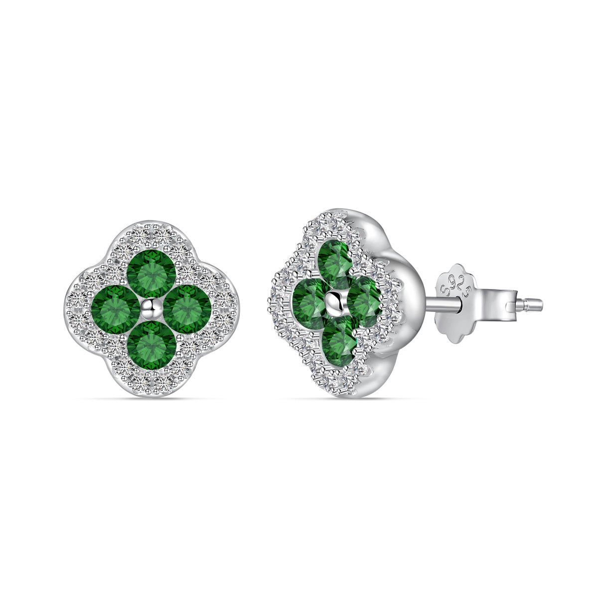 [Max Jewelry ]Four-Leaf Clover Flower Shaped Earrings