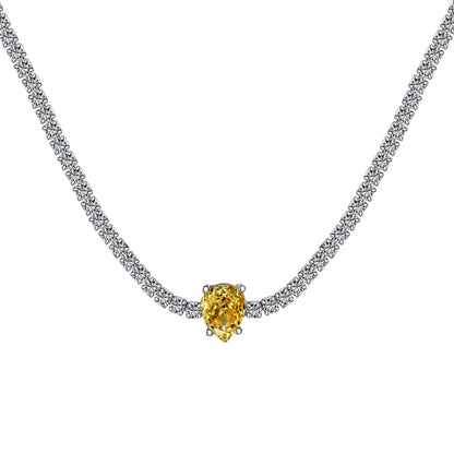 [Max Jewelry ]1.0 carat Unique Pear Cut Tennis Necklace