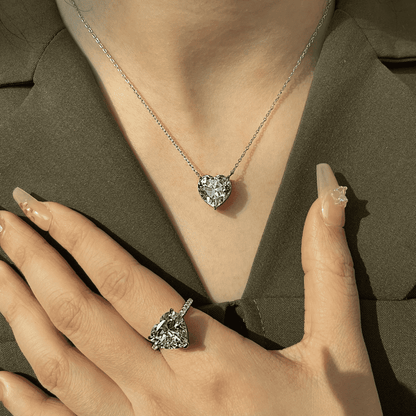 [Max Jewelry ]6.0 carat Radiant Heart Shape Necklace