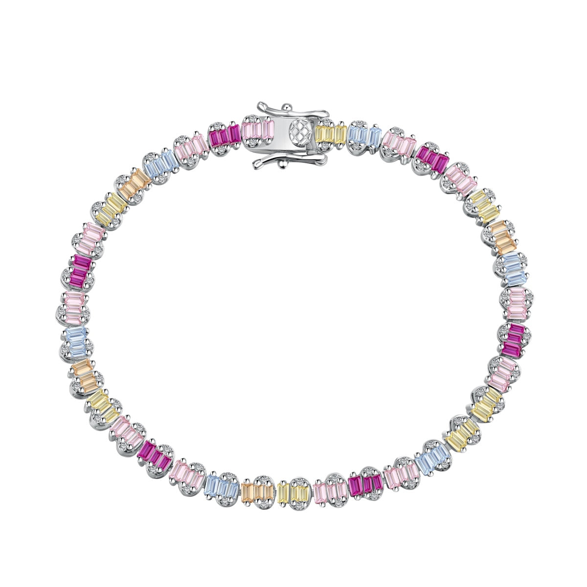[Max Jewelry ]Delicate Colorful Emerald Cut Party Bracelet