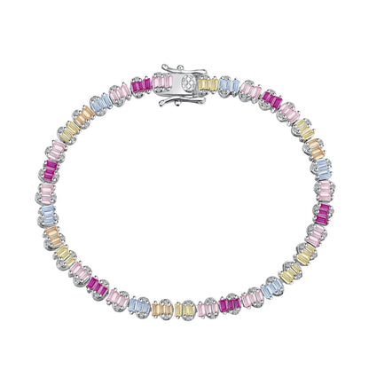 [Max Jewelry ]Delicate Colorful Emerald Cut Party Bracelet