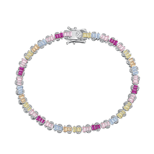[Max Jewelry ]Delicate Colorful Emerald Cut Party Bracelet