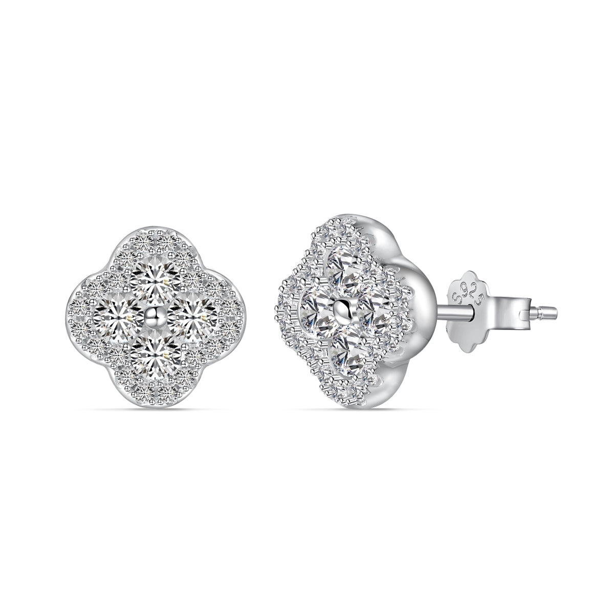 [Max Jewelry ]Four-Leaf Clover Flower Shaped Earrings
