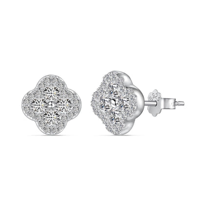 [Max Jewelry ]Four-Leaf Clover Flower Shaped Earrings