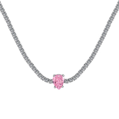 [Max Jewelry ]1.0 carat Unique Pear Cut Tennis Necklace