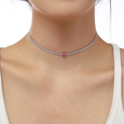 [Max Jewelry ]1.0 carat Unique Pear Cut Tennis Necklace