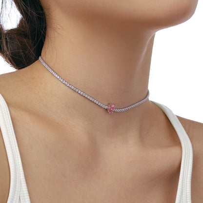 [Max Jewelry ]1.0 carat Unique Pear Cut Tennis Necklace