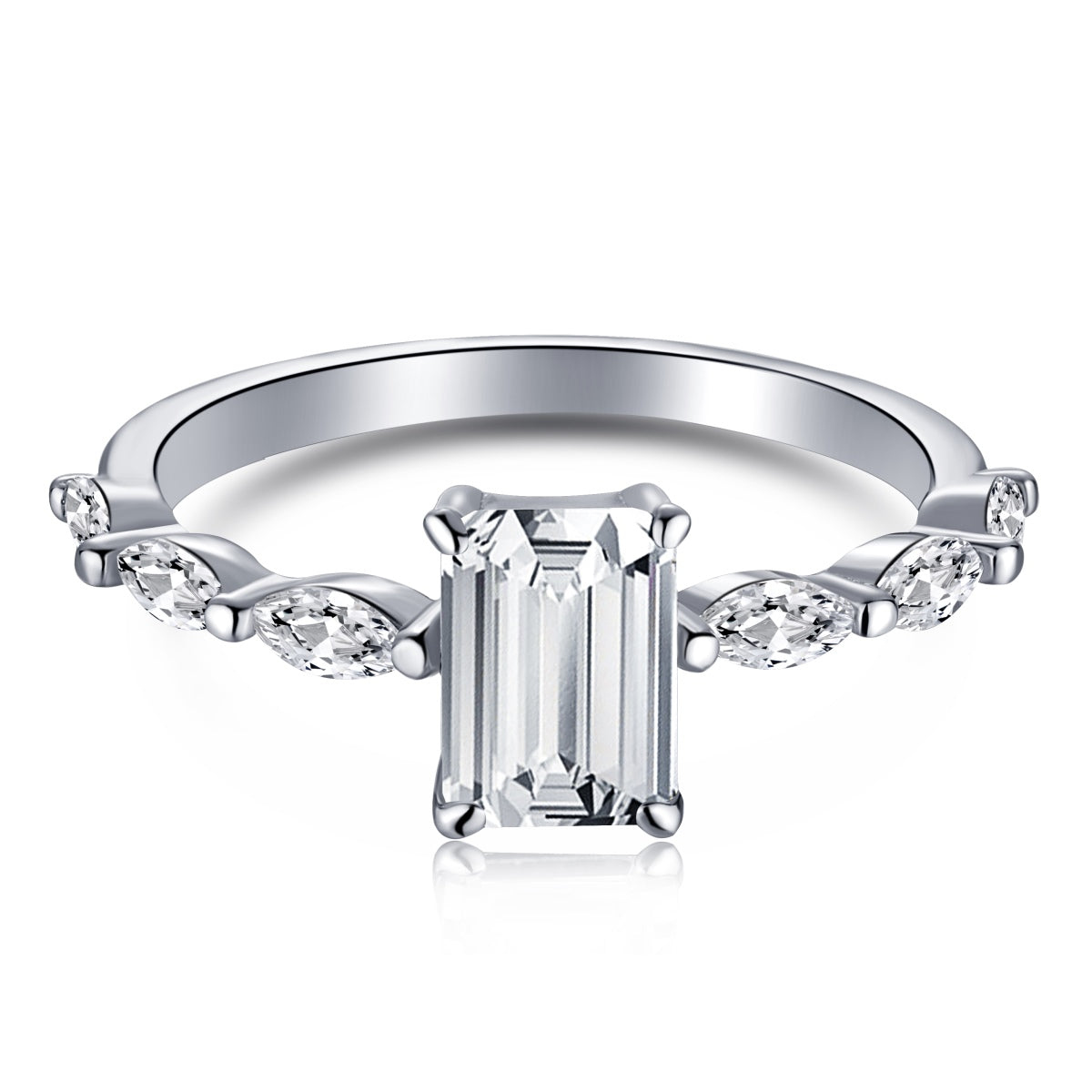 [Max Jewelry ]1.0 Carat Dainty Resplendent Radiant Cut Daily Ring