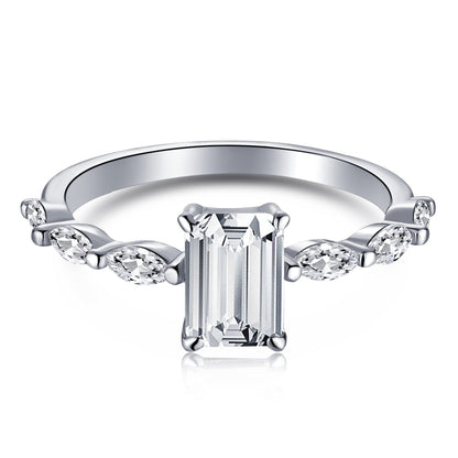 [Max Jewelry ]1.0 Carat Dainty Resplendent Radiant Cut Daily Ring