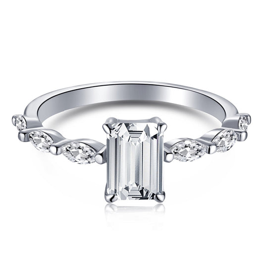 [Max Jewelry ]1.0 Carat Dainty Resplendent Radiant Cut Daily Ring