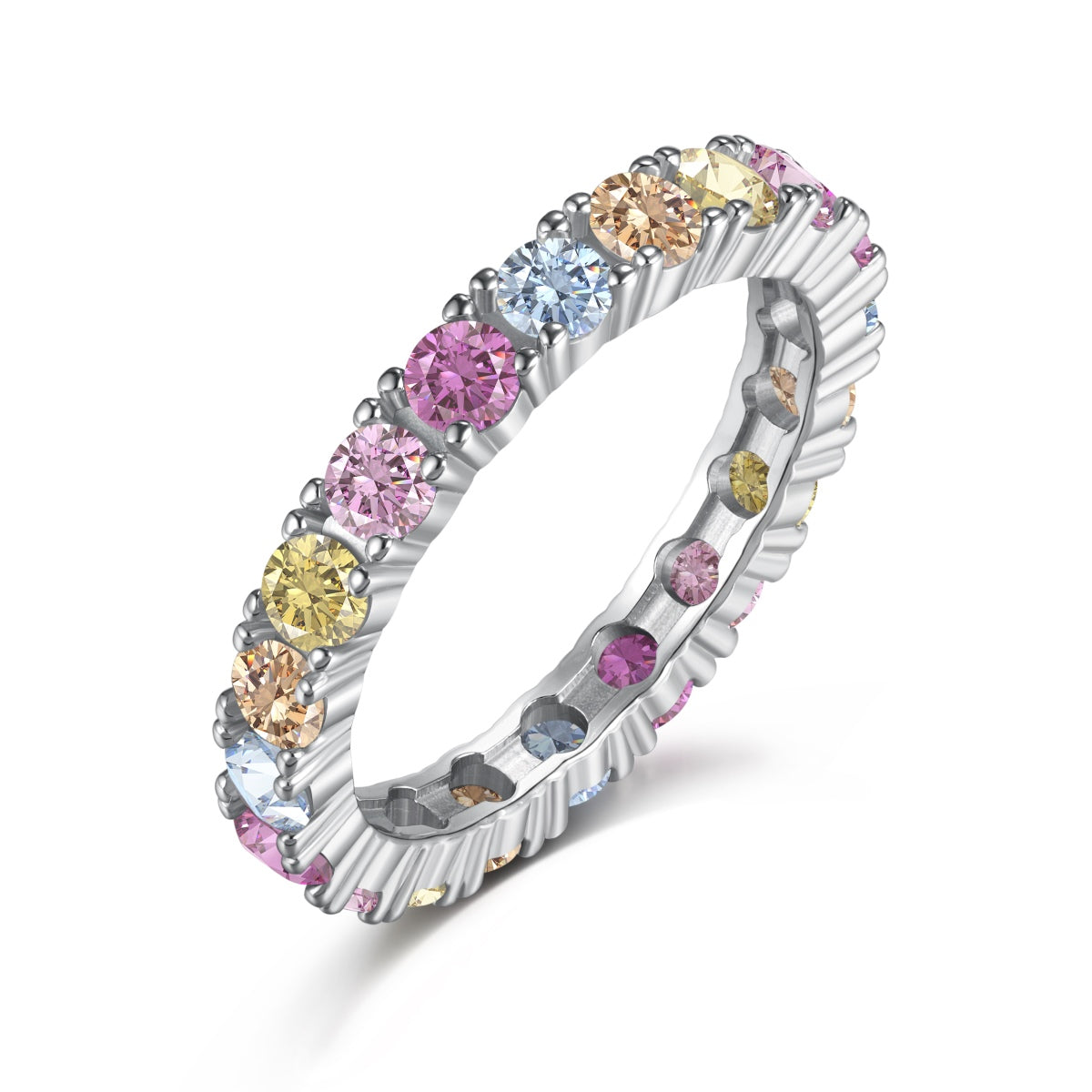 [Max Jewelry ]Dazzling Lustrous Round Cut Tennis Ring