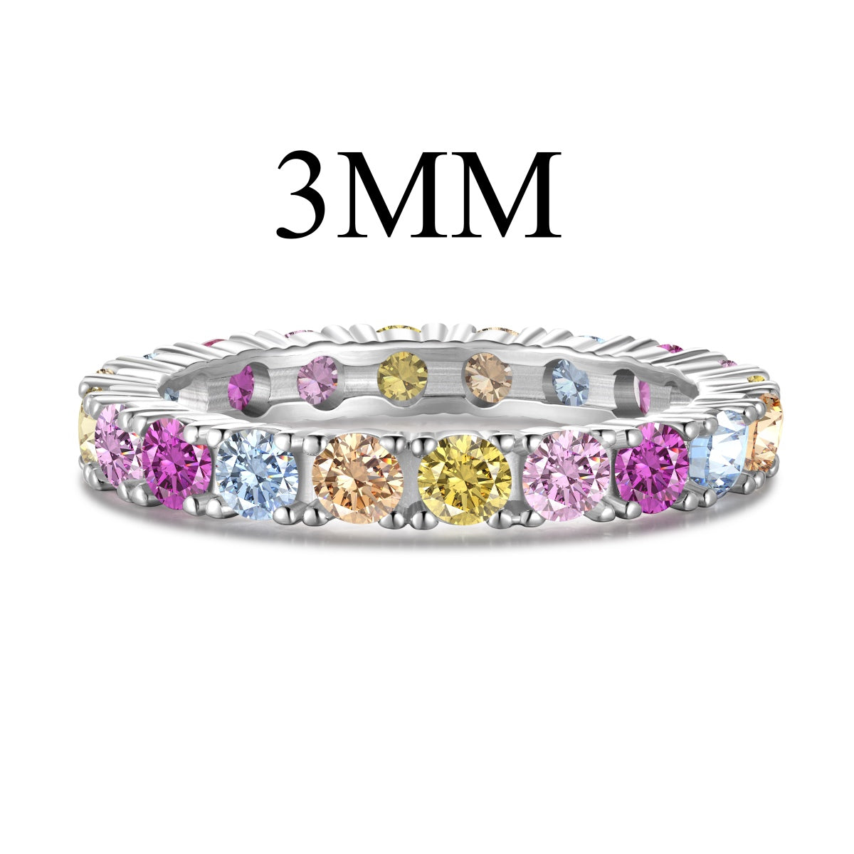 [Max Jewelry ]Dazzling Lustrous Round Cut Tennis Ring
