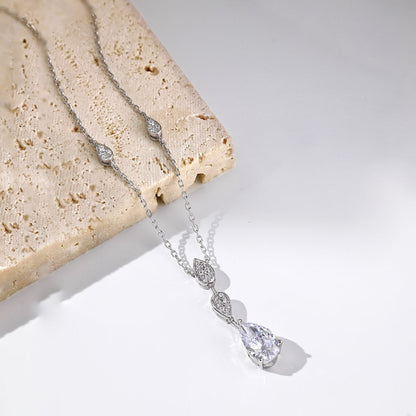 [Max Jewelry ]Dazzling Pear Cut Necklace