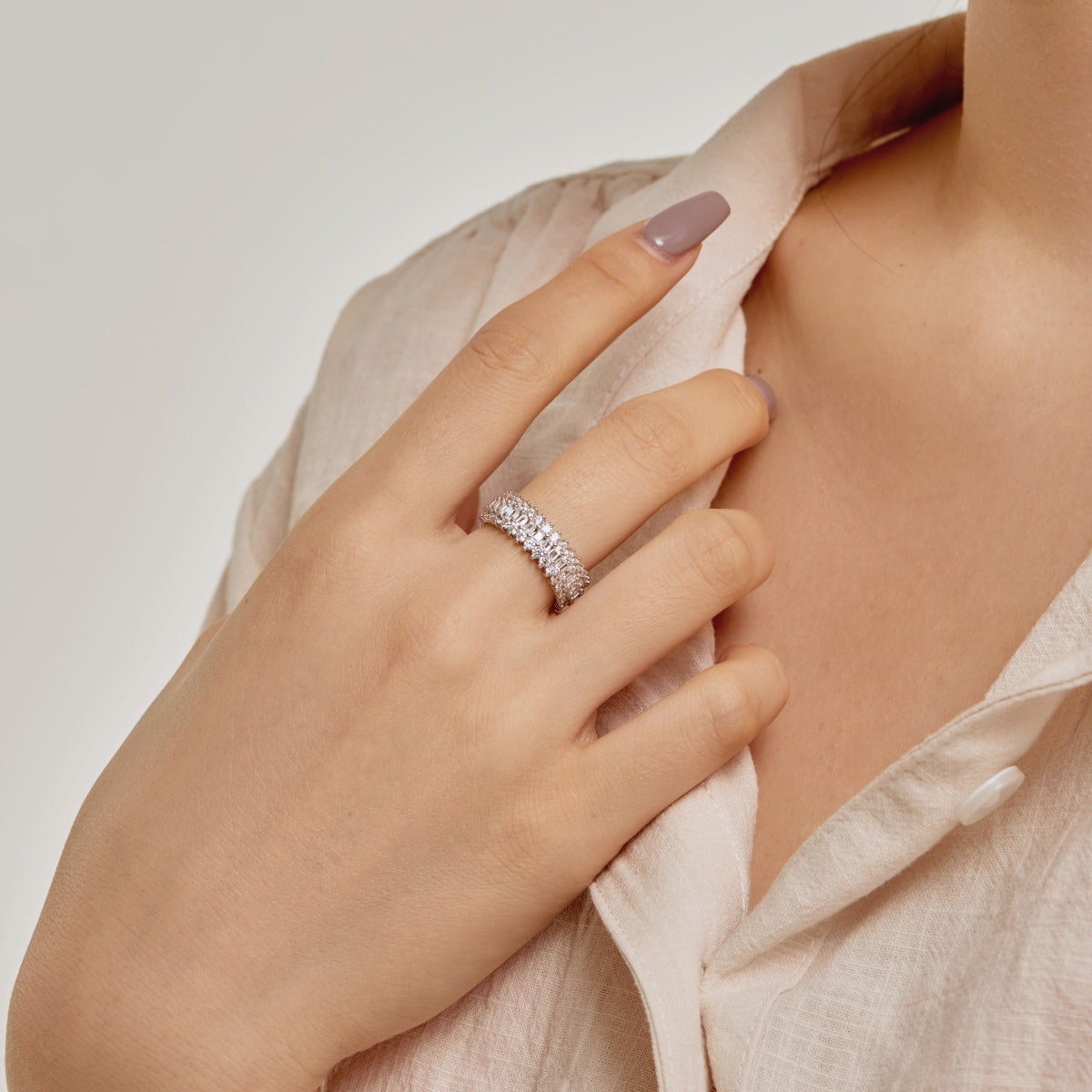 [Max Jewelry ]Ornate Colorful Radiant Cut Daily Ring