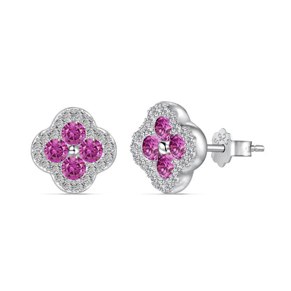 [Max Jewelry ]Four-Leaf Clover Flower Shaped Earrings