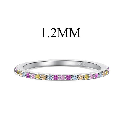 [Max Jewelry ]Ornate Colorful Round Cut Tennis Ring